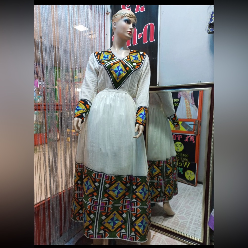 Ethiopian, eritrean traditional woman’s dress